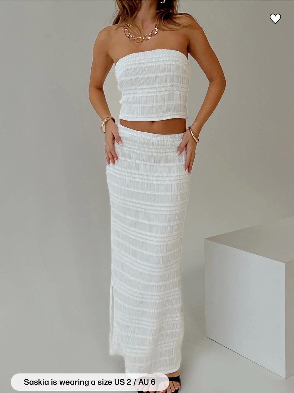 White Princess Polly Orzo Skirt set - Women